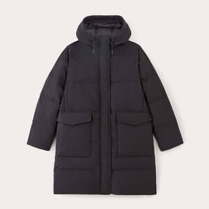 Everlane Women's Long Puffer Jacket in Black, Size Medium